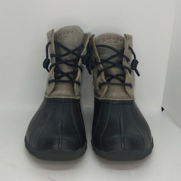 Sperry Womens Pre-owned Saltwater Cove Black/Gray Zippered Boots - sz. 7 1/2M - Picture 3 of 6